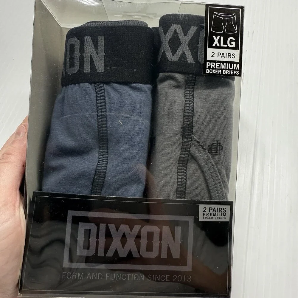 Dixxon Premium Boxer Briefs 2 Pack XL Black Gray Stretch Underwear Mens New NIB